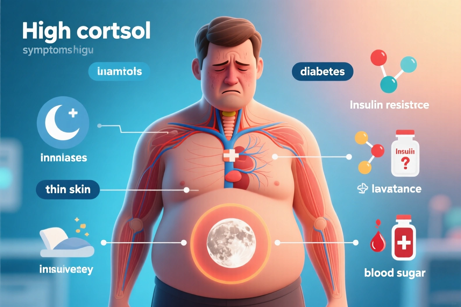 علائم کورتیزول بالا