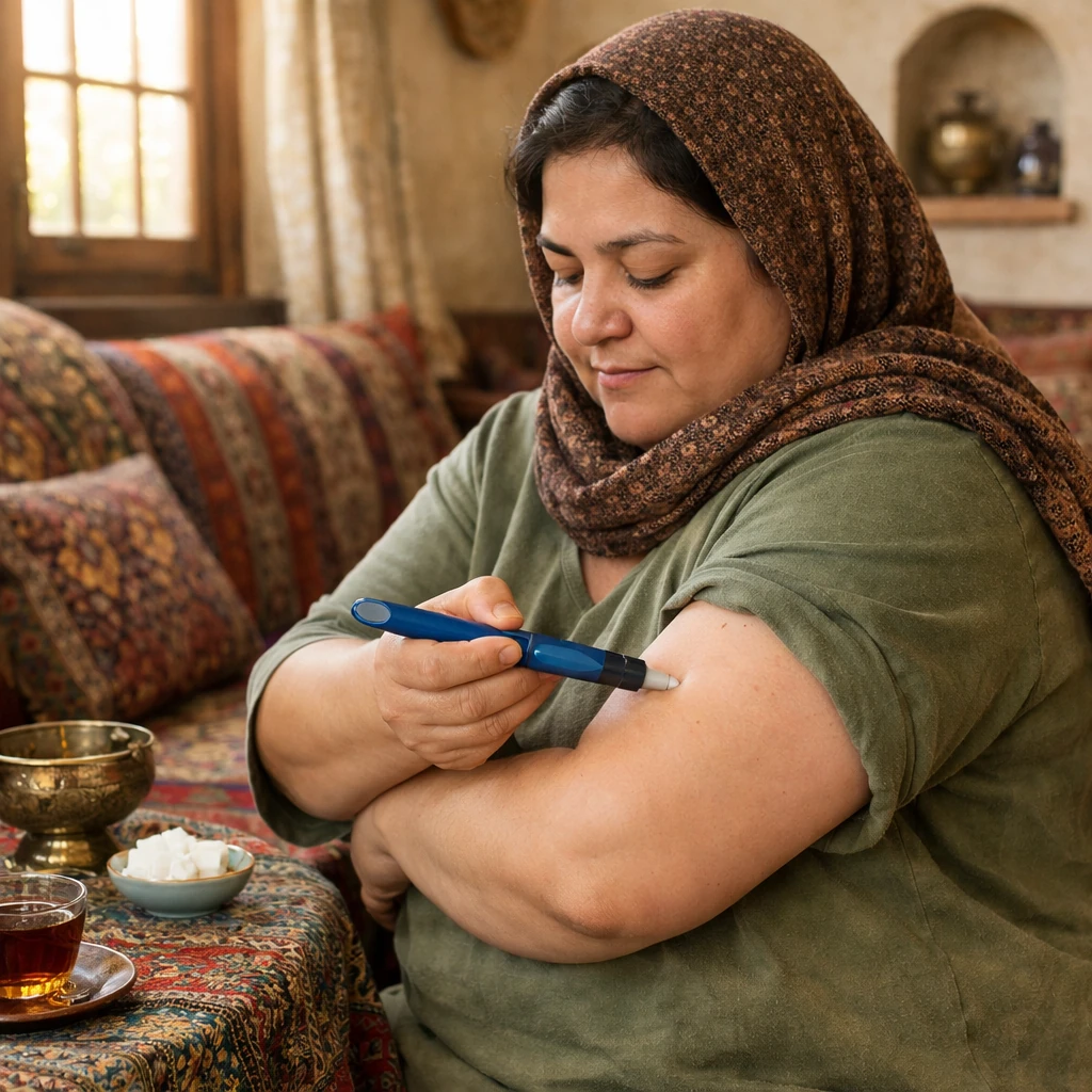 نحوه تزریق انسولین قلمی در بازو