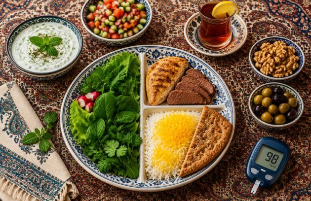 سفره ایرانی و قند خون افراد دیابتی
